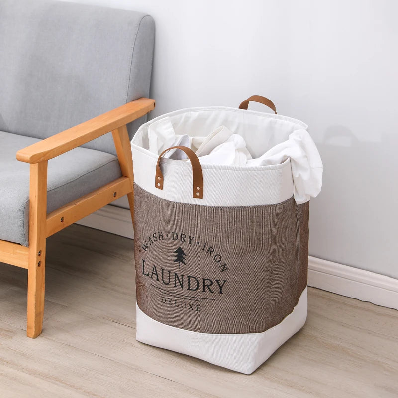 Large Capacity Laundry Basket Dirty Clothes Basket Fabric Laundry Basket Folding Storage Basket Household Storage Box Portable